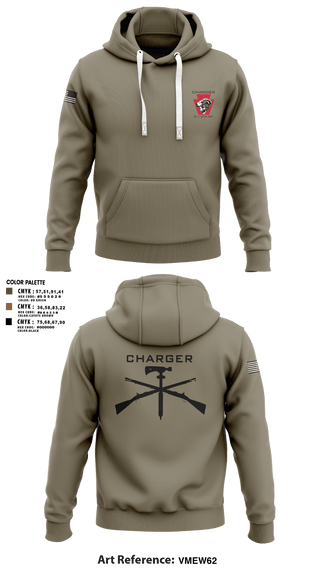 Hoodie, Charger Co. / 2-112th Infantry Battalion, National Guard, Teamtime, Team time, sublimation, custom sports apparel, team uniforms, spirit wear, spiritwear, sports uniforms, custom shirts, team store, custom team store, fundraiser sports, apparel fundraiser