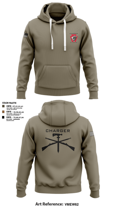 Charger Co. / 2-112th Infantry Battalion 37738588 Hoodie - 2