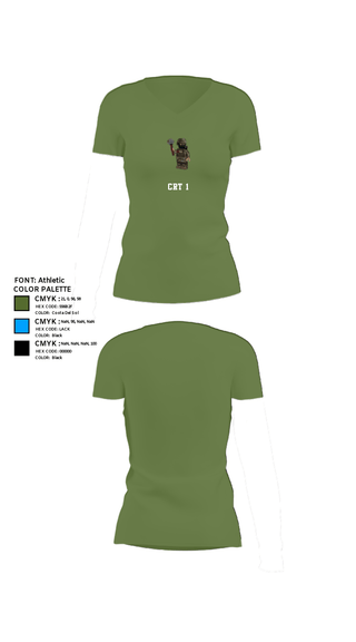 Women's Short Sleeve Vneck Shirt, CRT 1, Army, Teamtime, Team time, sublimation, custom sports apparel, team uniforms, spirit wear, spiritwear, sports uniforms, custom shirts, team store, custom team store, fundraiser sports, apparel fundraiser