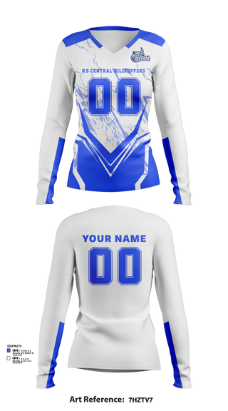 Women's Long Sleeve Vneck Shirt, R-S Central Hilltoppers Volleyball, Women's Volleyball, Teamtime, Team time, sublimation, custom sports apparel, team uniforms, spirit wear, spiritwear, sports uniforms, custom shirts, team store, custom team store, fundraiser sports, apparel fundraiser