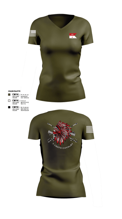 Apache Troop 1-150th 52177042 Women's Short Sleeve V-neck Shirt - 6