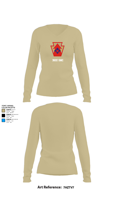 3622 SMC 47785047 Women's Long Sleeve V-neck Shirt - 82