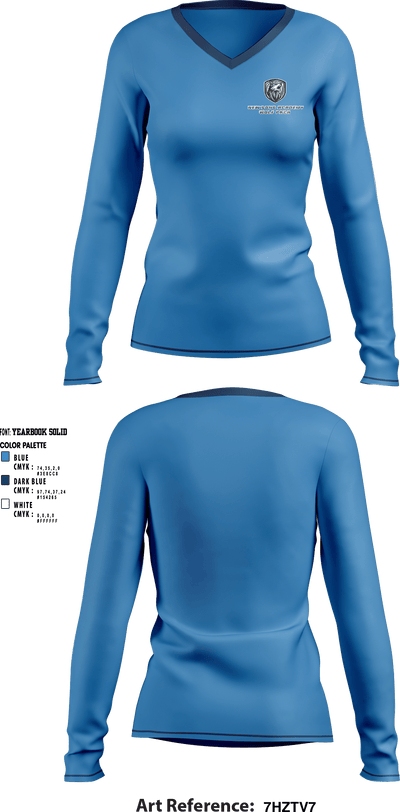 WOLF PACK 28138941 Women's Long Sleeve V-neck Shirt - 1