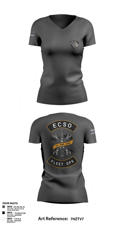 Fleet Opps 9370515 Women's Short Sleeve V-neck Shirt - 1