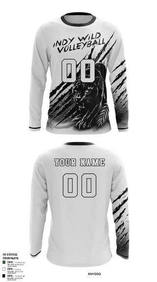 Indy Wild Volleyball 47140100 Long Sleeve Performance Shirt - 21