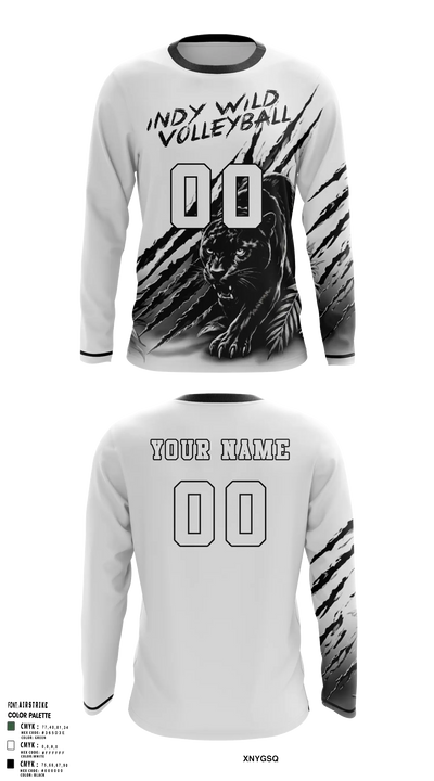 Indy Wild Volleyball 47140100 Long Sleeve Performance Shirt - 21