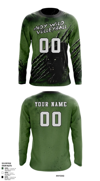 Indy Wild Volleyball 47140100 Long Sleeve Performance Shirt - 20