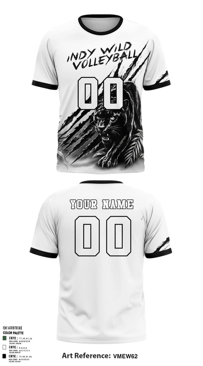 Indy Wild Volleyball 47140100 Short Sleeve Performance Shirt - 20