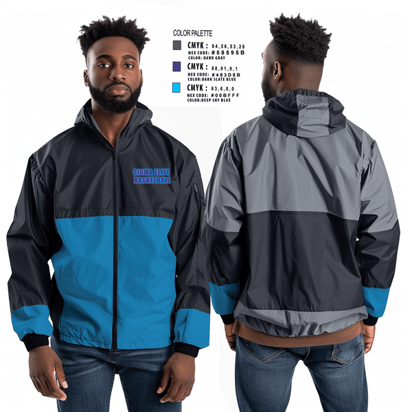 Windbreaker, Sigma elite, Men's Basketball, Teamtime, Team time, sublimation, custom sports apparel, team uniforms, spirit wear, spiritwear, sports uniforms, custom shirts, team store, custom team store, fundraiser sports, apparel fundraiser