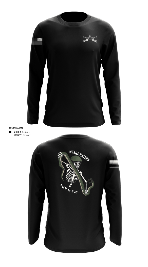 Long Sleeve Performance Shirt, Q Troop 4/278th, Army, Teamtime, Team time, sublimation, custom sports apparel, team uniforms, spirit wear, spiritwear, sports uniforms, custom shirts, team store, custom team store, fundraiser sports, apparel fundraiser