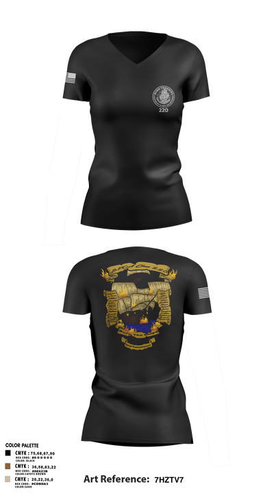 220 BPOA 59828515 Women's Short Sleeve V-neck Shirt - 1
