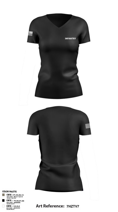 Infantry 5625706 Women's Short Sleeve V-neck Shirt - 3