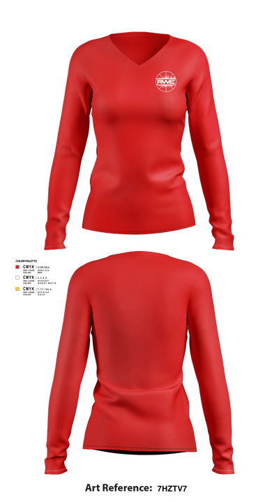 RWE 77276399 Women's Long Sleeve V-neck Shirt - 1