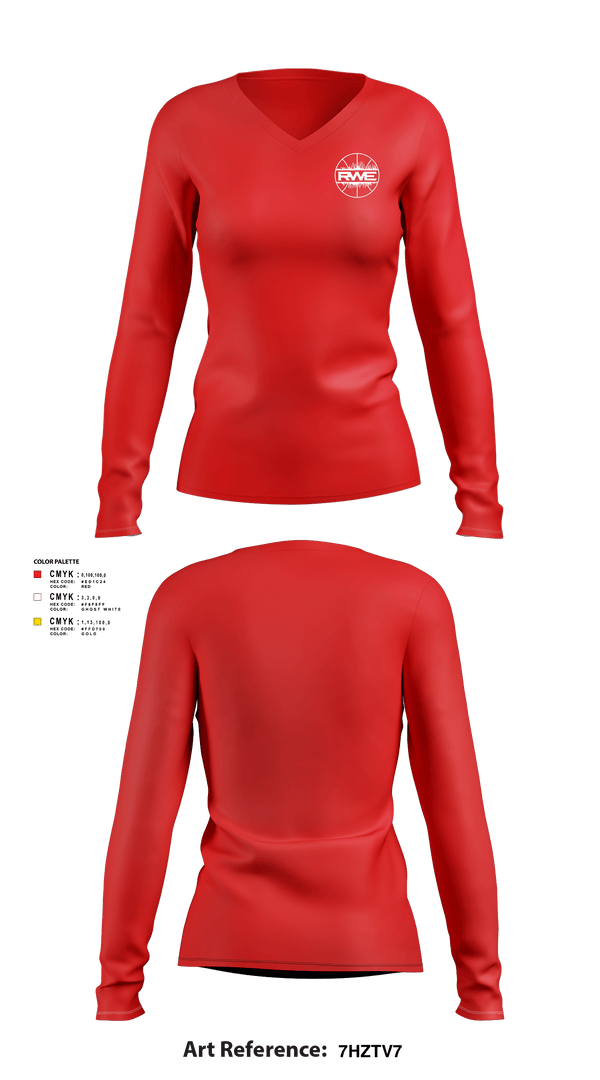 Women's Long Sleeve Vneck Shirt, RWE, Women's Basketball, Teamtime, Team time, sublimation, custom sports apparel, team uniforms, spirit wear, spiritwear, sports uniforms, custom shirts, team store, custom team store, fundraiser sports, apparel fundraiser