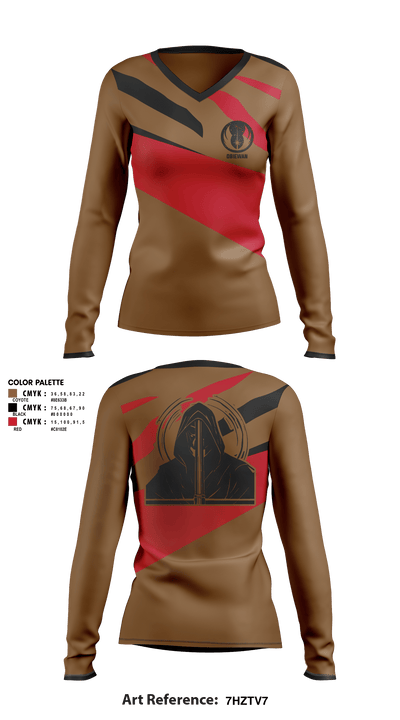 ObieWan 23588262 Women's Long Sleeve V-neck Shirt - 2