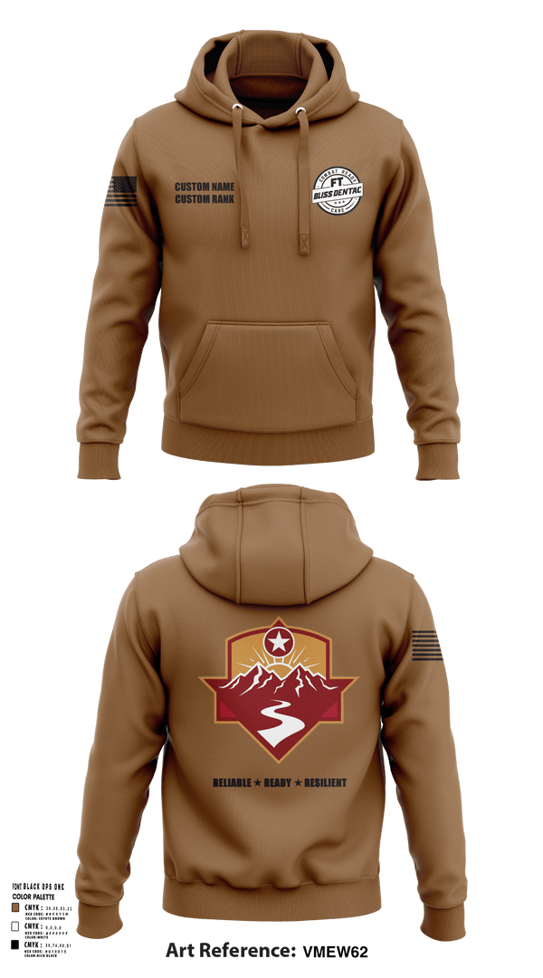 Hoodie, Fort Bliss DENTAC, Army, Teamtime, Team time, sublimation, custom sports apparel, team uniforms, spirit wear, spiritwear, sports uniforms, custom shirts, team store, custom team store, fundraiser sports, apparel fundraiser