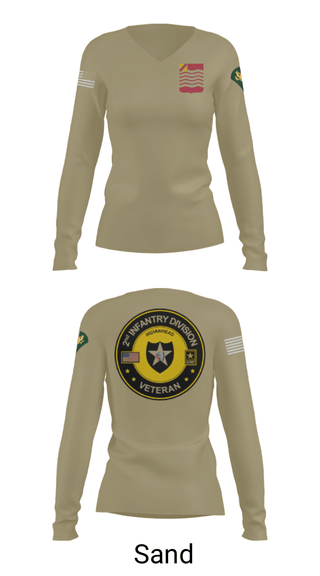 Women's Long Sleeve Vneck Shirt, 1st Battalion 15th Field Artillery, Army, Teamtime, Team time, sublimation, custom sports apparel, team uniforms, spirit wear, spiritwear, sports uniforms, custom shirts, team store, custom team store, fundraiser sports, apparel fundraiser