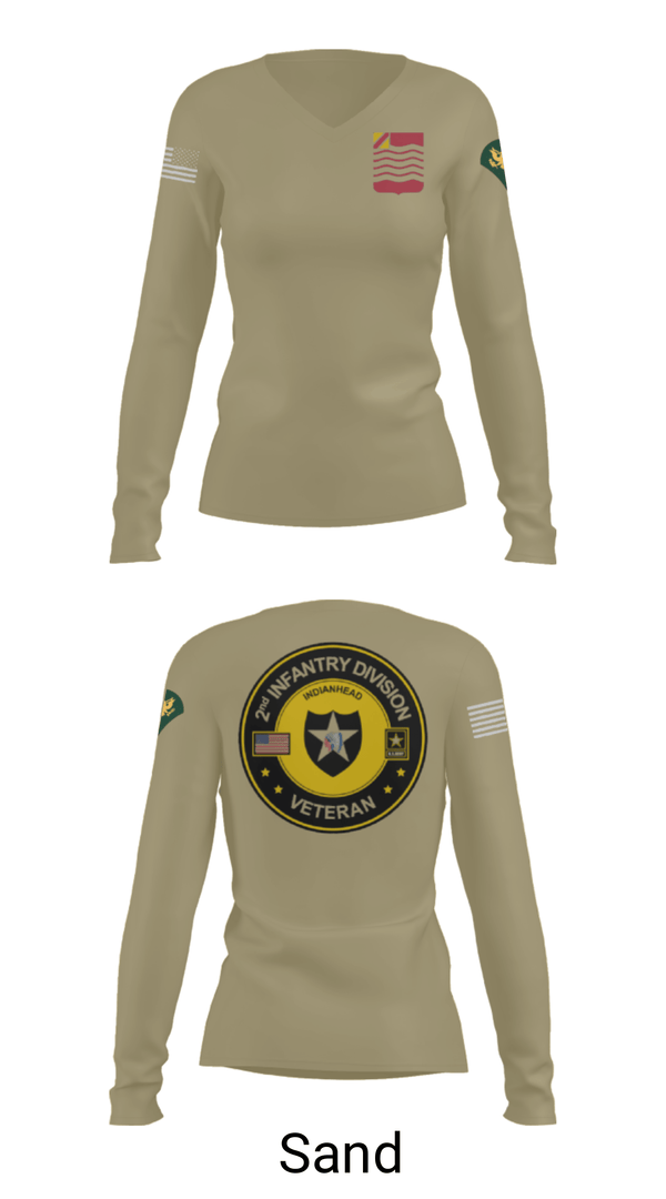 Women's Long Sleeve Vneck Shirt, 1st Battalion 15th Field Artillery, Army, Teamtime, Team time, sublimation, custom sports apparel, team uniforms, spirit wear, spiritwear, sports uniforms, custom shirts, team store, custom team store, fundraiser sports, apparel fundraiser