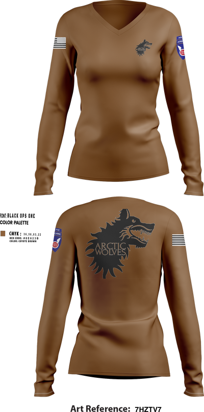 Arctic Wolves 45055570 Women's Long Sleeve V-neck Shirt - 30