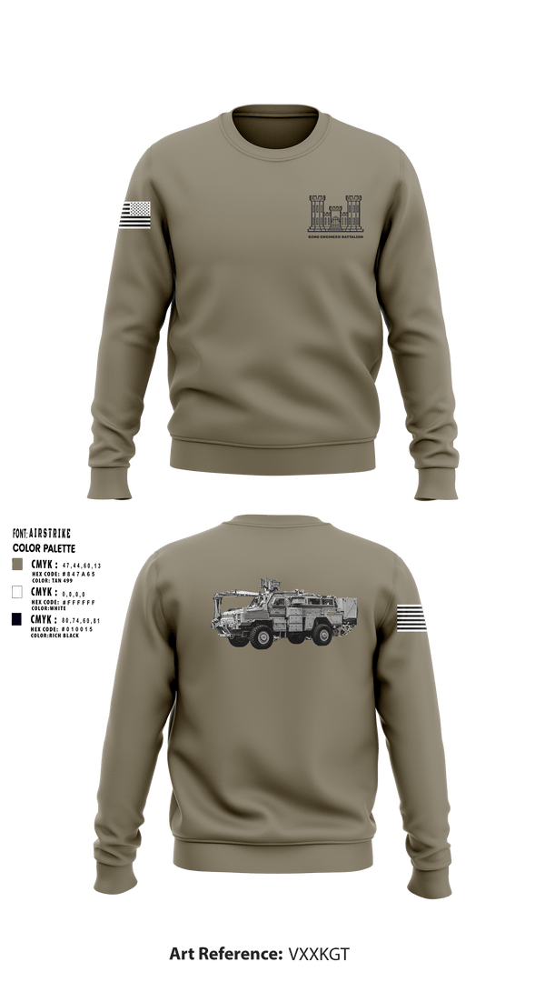 Crew Neck Sweatshirt, 82nd Engineer Battalion, Army, Teamtime, Team time, sublimation, custom sports apparel, team uniforms, spirit wear, spiritwear, sports uniforms, custom shirts, team store, custom team store, fundraiser sports, apparel fundraiser
