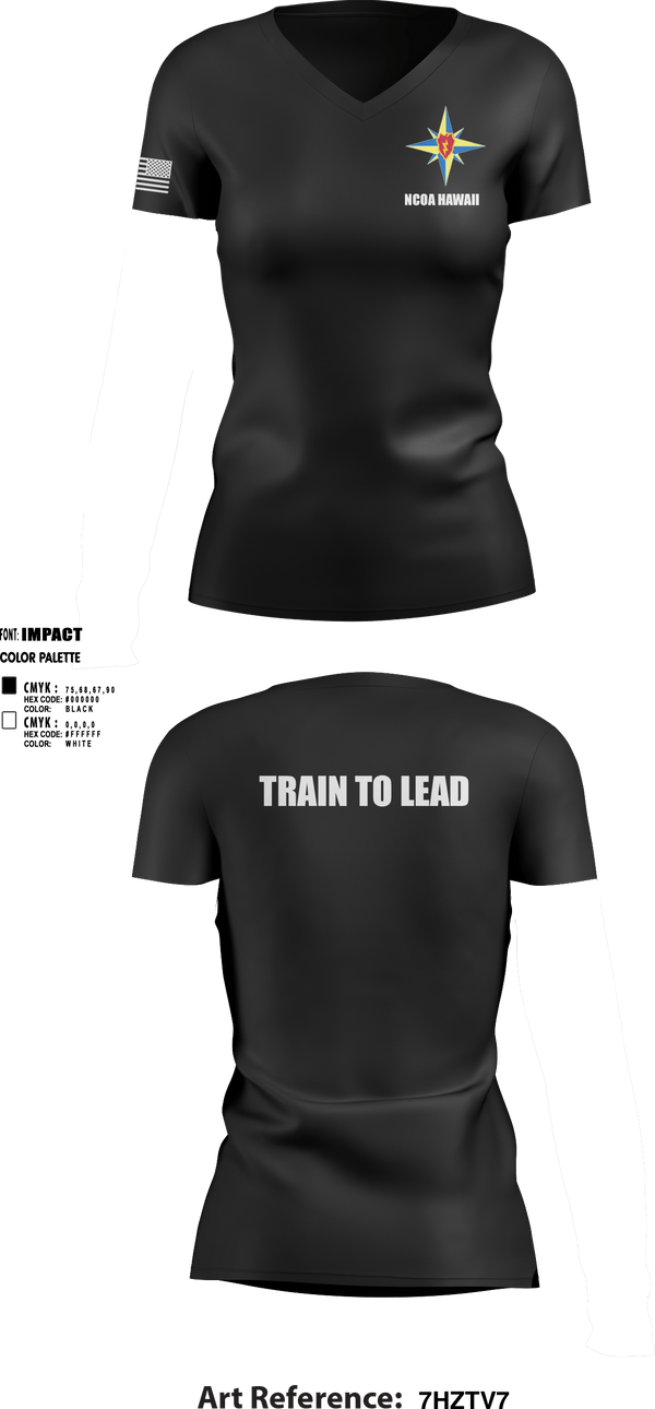Women's Short Sleeve Vneck Shirt, NCOA Hawaii, Army, Teamtime, Team time, sublimation, custom sports apparel, team uniforms, spirit wear, spiritwear, sports uniforms, custom shirts, team store, custom team store, fundraiser sports, apparel fundraiser