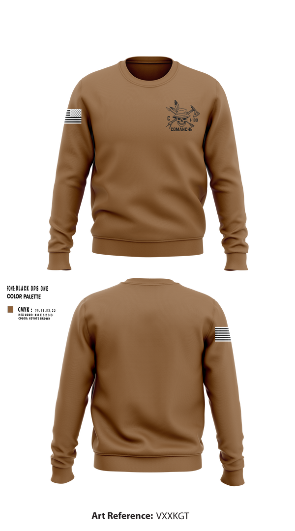 Crew Neck Sweatshirt, C-Trp 1-180th, , Teamtime, Team time, sublimation, custom sports apparel, team uniforms, spirit wear, spiritwear, sports uniforms, custom shirts, team store, custom team store, fundraiser sports, apparel fundraiser
