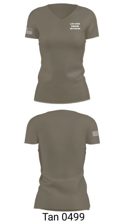 LCU 2031 ENGINE DIVISION 67328670 Women's Short Sleeve V-neck Shirt - 68