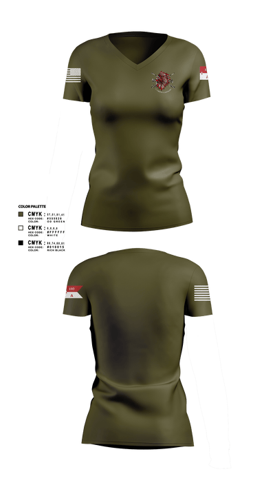 Apache Troop 1-150th 52177042 Women's Short Sleeve V-neck Shirt - 2