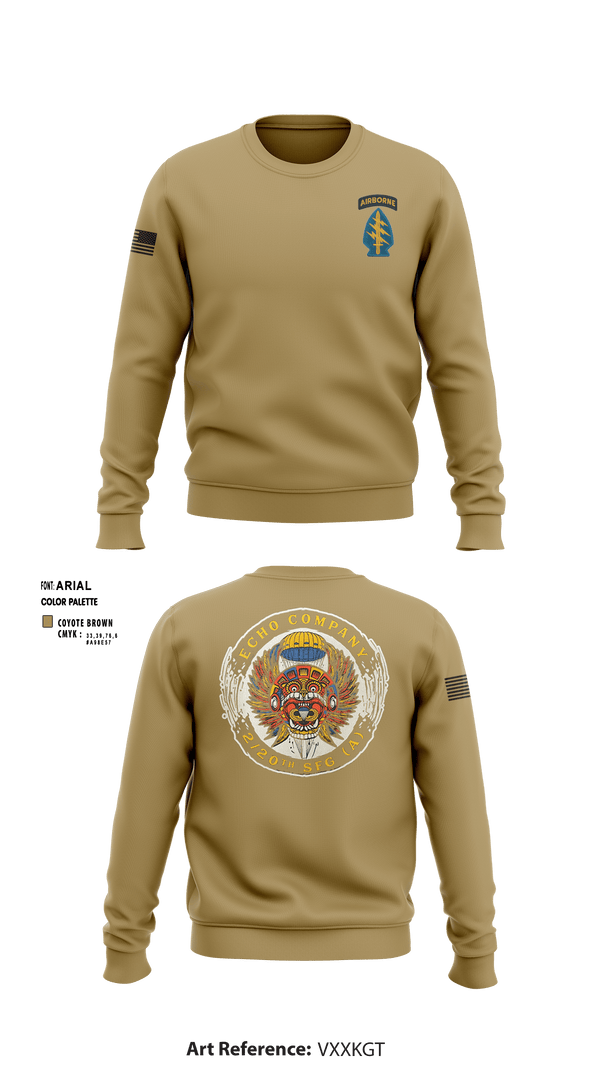 Crew Neck Sweatshirt, ECHO 20th SFG, National Guard, Teamtime, Team time, sublimation, custom sports apparel, team uniforms, spirit wear, spiritwear, sports uniforms, custom shirts, team store, custom team store, fundraiser sports, apparel fundraiser