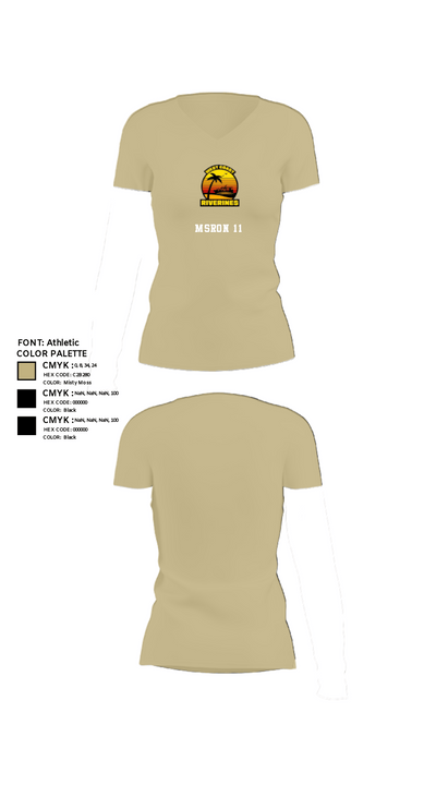 MSRON 11 26048163 Women's Short Sleeve V-neck Shirt - 80