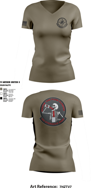 Women's Short Sleeve Vneck Shirt, 106 Hydraulic Shop, Air Force, Teamtime, Team time, sublimation, custom sports apparel, team uniforms, spirit wear, spiritwear, sports uniforms, custom shirts, team store, custom team store, fundraiser sports, apparel fundraiser