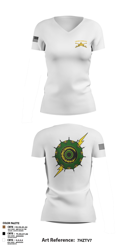 Women's Short Sleeve Vneck Shirt, Chaos Company, Army, Teamtime, Team time, sublimation, custom sports apparel, team uniforms, spirit wear, spiritwear, sports uniforms, custom shirts, team store, custom team store, fundraiser sports, apparel fundraiser