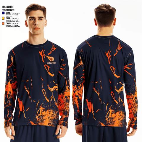 Long Sleeve Performance Shirt, Flaming Arrows, Men's Basketball, Teamtime, Team time, sublimation, custom sports apparel, team uniforms, spirit wear, spiritwear, sports uniforms, custom shirts, team store, custom team store, fundraiser sports, apparel fundraiser