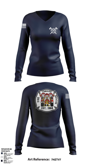 Women's Long Sleeve Vneck Shirt, TANGIER VOL FIRE DEPT, , Teamtime, Team time, sublimation, custom sports apparel, team uniforms, spirit wear, spiritwear, sports uniforms, custom shirts, team store, custom team store, fundraiser sports, apparel fundraiser