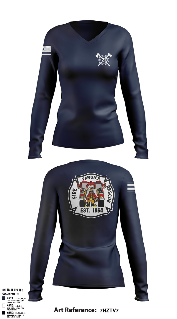 Women's Long Sleeve Vneck Shirt, TANGIER VOL FIRE DEPT, , Teamtime, Team time, sublimation, custom sports apparel, team uniforms, spirit wear, spiritwear, sports uniforms, custom shirts, team store, custom team store, fundraiser sports, apparel fundraiser