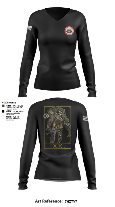 MCSFR RAS 3147834 Women's Long Sleeve V-neck Shirt - 6