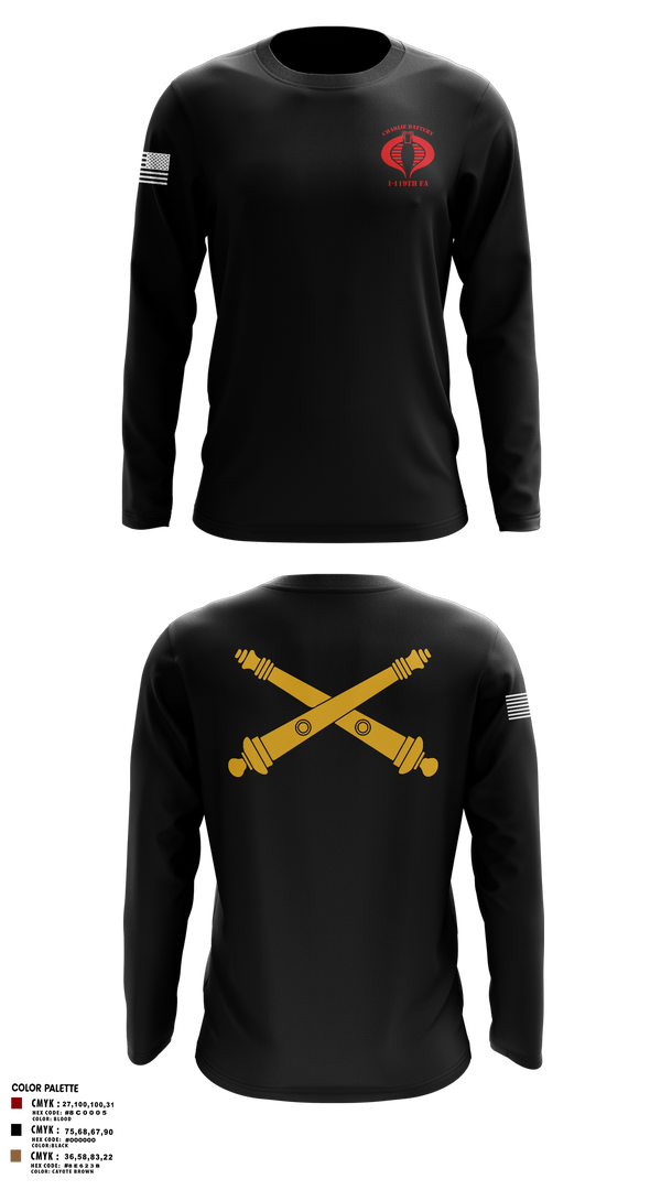 Long Sleeve Performance Shirt, Charlie Battery, 1-119th FA, , Teamtime, Team time, sublimation, custom sports apparel, team uniforms, spirit wear, spiritwear, sports uniforms, custom shirts, team store, custom team store, fundraiser sports, apparel fundraiser