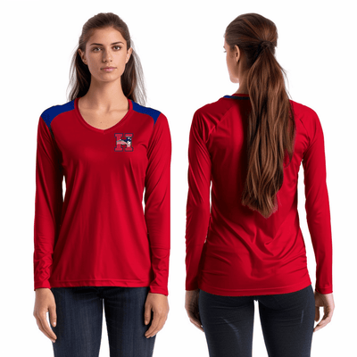 Heritage High School Volleyball 15690594 Women's Long Sleeve V-neck Shirt - 46