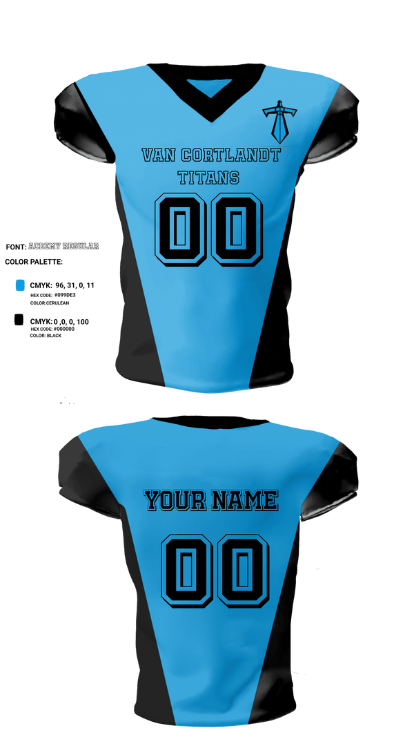Football Jersey, Van Cortlandt Titans Football, Football, Teamtime, Team time, sublimation, custom sports apparel, team uniforms, spirit wear, spiritwear, sports uniforms, custom shirts, team store, custom team store, fundraiser sports, apparel fundraiser