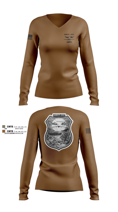 AMBTP-2507 73801347 Women's Long Sleeve V-neck Shirt - 1