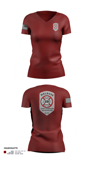 Women's Short Sleeve Vneck Shirt, The Melrose Fire Company Incorporated, , Teamtime, Team time, sublimation, custom sports apparel, team uniforms, spirit wear, spiritwear, sports uniforms, custom shirts, team store, custom team store, fundraiser sports, apparel fundraiser