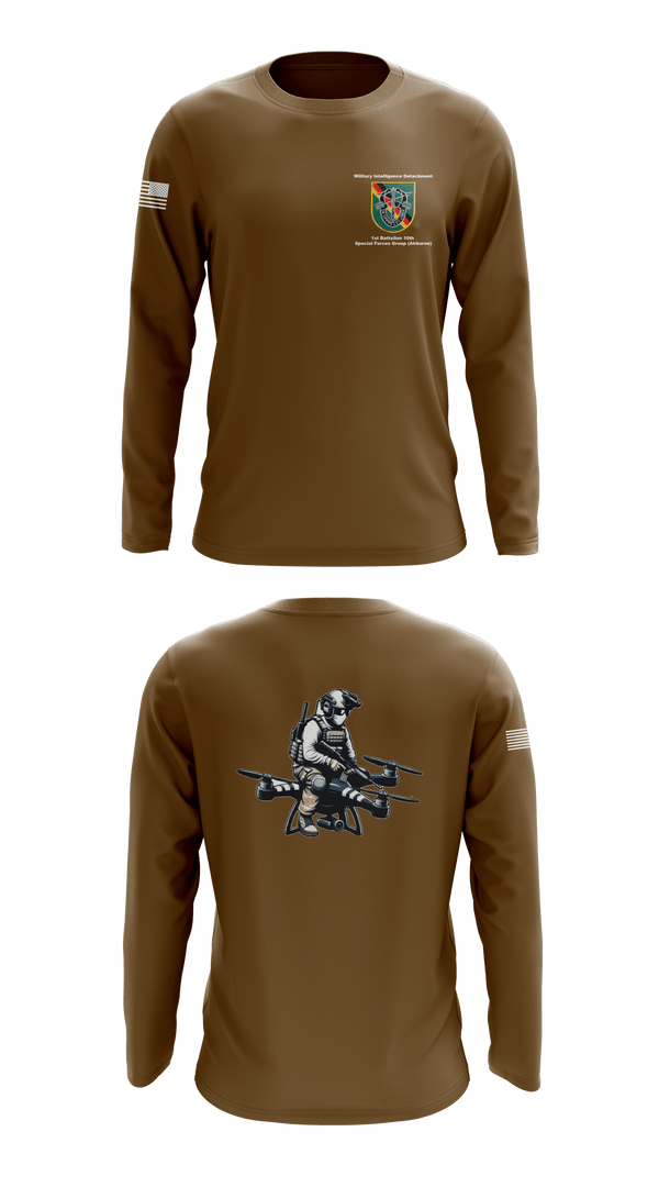 Long Sleeve Performance Shirt, Military Intelligence Detachment 1st Battalion 10th Special Forces Group (Airborne), Army, Teamtime, Team time, sublimation, custom sports apparel, team uniforms, spirit wear, spiritwear, sports uniforms, custom shirts, team store, custom team store, fundraiser sports, apparel fundraiser