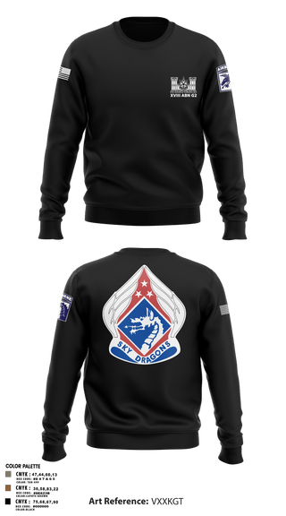 Crew Neck Sweatshirt, XVIII ABN G2, Army, Teamtime, Team time, sublimation, custom sports apparel, team uniforms, spirit wear, spiritwear, sports uniforms, custom shirts, team store, custom team store, fundraiser sports, apparel fundraiser