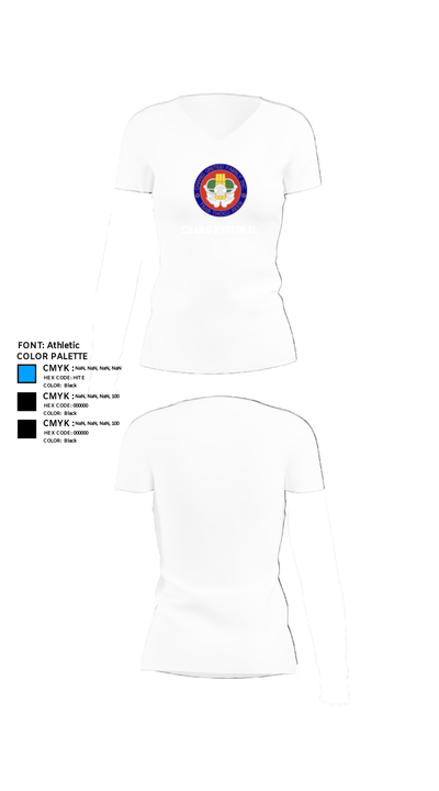 Chang National 91529083 Women's Short Sleeve V-neck Shirt - 18