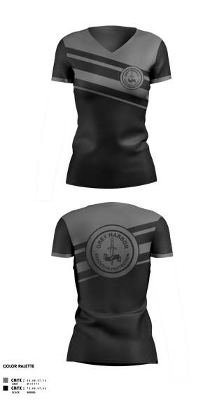 Women's Short Sleeve Vneck Shirt, Grey Harbor Executive ProtectionGrey Harbor Executive Protection, , Teamtime, Team time, sublimation, custom sports apparel, team uniforms, spirit wear, spiritwear, sports uniforms, custom shirts, team store, custom team store, fundraiser sports, apparel fundraiser