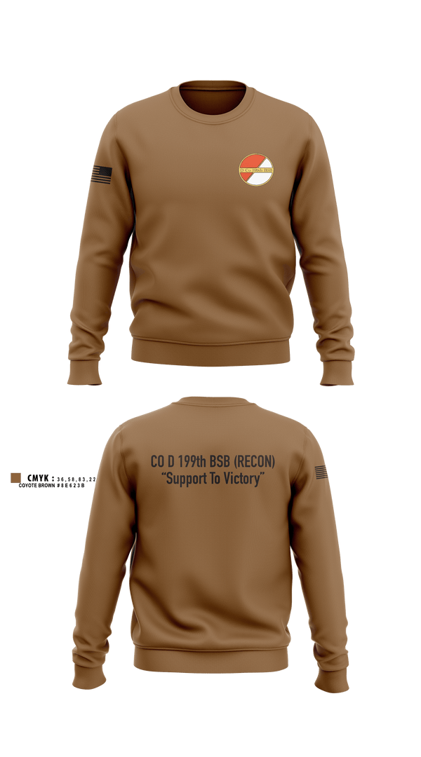 Crew Neck Sweatshirt, Co D 199TH BSB RECON, National Guard, Teamtime, Team time, sublimation, custom sports apparel, team uniforms, spirit wear, spiritwear, sports uniforms, custom shirts, team store, custom team store, fundraiser sports, apparel fundraiser