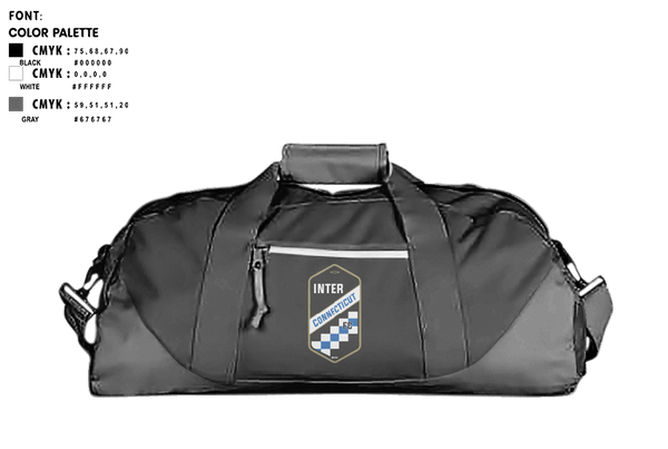 Duffle Bag, Inter Connecticut, Men's Soccer, Teamtime, Team time, sublimation, custom sports apparel, team uniforms, spirit wear, spiritwear, sports uniforms, custom shirts, team store, custom team store, fundraiser sports, apparel fundraiser
