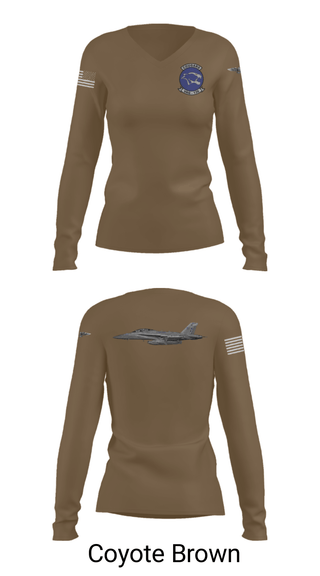 Women's Long Sleeve Vneck Shirt, VAQ-139 Cougars, Navy, Teamtime, Team time, sublimation, custom sports apparel, team uniforms, spirit wear, spiritwear, sports uniforms, custom shirts, team store, custom team store, fundraiser sports, apparel fundraiser