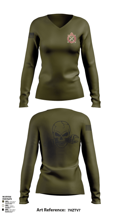 829 EVCC 7864711 Women's Long Sleeve V-neck Shirt - 3