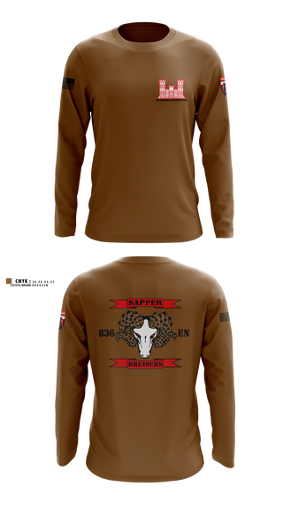 Long Sleeve Performance Shirt, 836 Engineer Company SAPPER, , Teamtime, Team time, sublimation, custom sports apparel, team uniforms, spirit wear, spiritwear, sports uniforms, custom shirts, team store, custom team store, fundraiser sports, apparel fundraiser